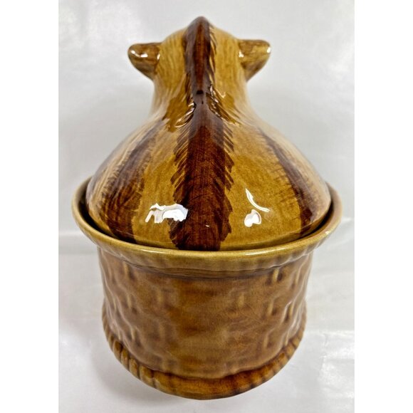 Vintage Majolica Covered Wild Boar Pig Ceramic Casserole Tureen Portugal - Picture 5 of 12